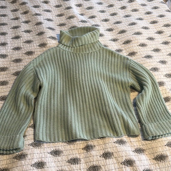 Blue Turtleneck Chunky Sweater - Picture 2 of 7